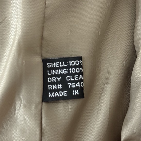 VTG Mens Suit 50L Beige Wool Double Breasted Blazer Sport Coat Jacket 6 Button - Picture 10 of 12